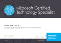 Microsoft Certified Technology Specialist: Microsoft Windows Vista, Configuration